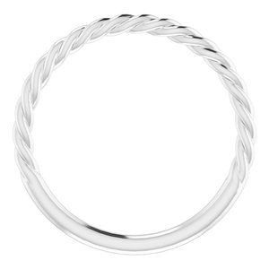 14K White 1.5 mm Twisted Rope Band Size 9 - BN & CO JEWELRY