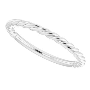 14K White 1.5 mm Twisted Rope Band Size 5 - BN & CO JEWELRY