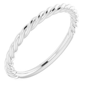 14K White 1.5 mm Twisted Rope Band Size 5 - BN & CO JEWELRY