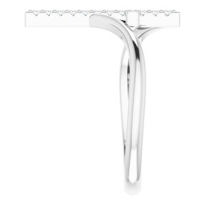 14K White 1/8 CTW Diamond Cross Ring - BN & CO JEWELRY
