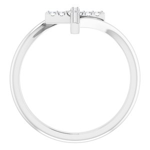 14K White 1/8 CTW Diamond Cross Ring - BN & CO JEWELRY
