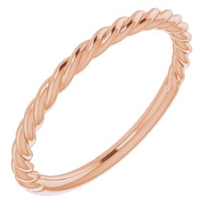14K Rose 1.5 mm Twisted Rope Band Size 6 - BN & CO JEWELRY