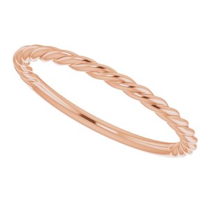 14K Rose 1.5 mm Twisted Rope Band Size 8 - BN & CO JEWELRY