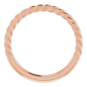 14K Rose 1.5 mm Twisted Rope Band Size 6 - BN & CO JEWELRY