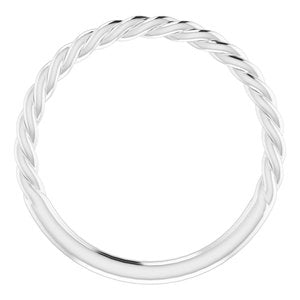 14K White 1.5 mm Twisted Rope Band Size 8 - BN & CO JEWELRY