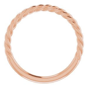 14K Rose 1.5 mm Twisted Rope Band Size 8 - BN & CO JEWELRY