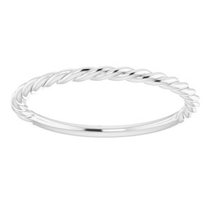 14K White 1.5 mm Twisted Rope Band Size 9 - BN & CO JEWELRY