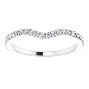 14K White 1/3 CTW French-Set Matching Diamond Band - BN & CO JEWELRY