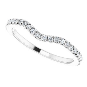 14K White 1/3 CTW French-Set Matching Diamond Band - BN & CO JEWELRY