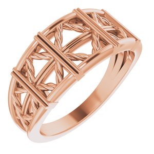 14K Rose Stackable Lattice Ring - BN & CO JEWELRY