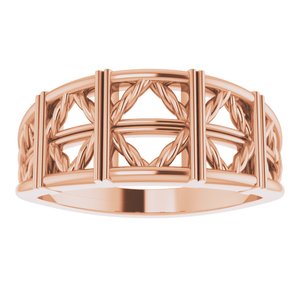 14K Rose Stackable Lattice Ring - BN & CO JEWELRY