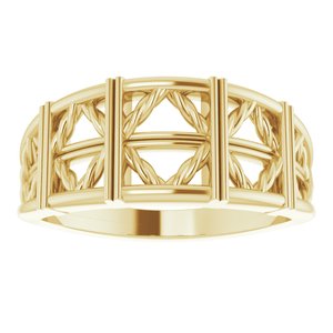 14K Yellow Stackable Lattice Ring - BN & CO JEWELRY