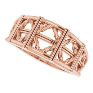 14K Rose Stackable Lattice Ring - BN & CO JEWELRY