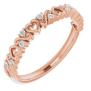 14K Rose .08 CTW Natural Diamond Heart Anniversary Band - BN & CO JEWELRY