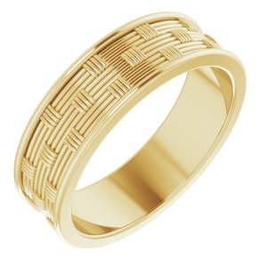 14K Yellow 6 mm Patterned Band Size 9 - BN & CO JEWELRY