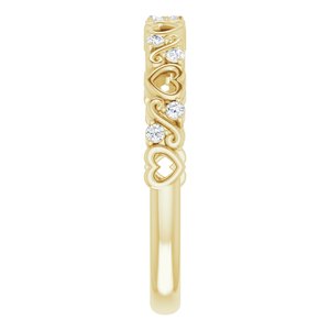 14K Yellow .08 CTW Natural Diamond Heart Anniversary Band - BN & CO JEWELRY