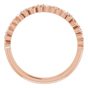 14K Rose .08 CTW Natural Diamond Heart Anniversary Band - BN & CO JEWELRY