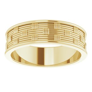 14K Yellow 6 mm Patterned Band Size 9 - BN & CO JEWELRY
