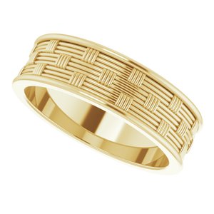 14K Yellow 6 mm Patterned Band Size 9 - BN & CO JEWELRY