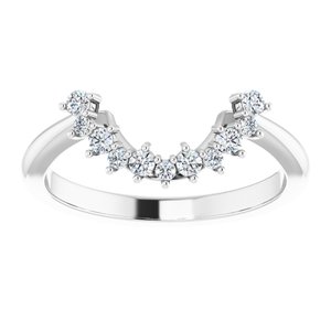 14K White 1/6 CTW Matching Natural Diamond Band - BN & CO JEWELRY