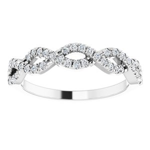 14K White 1/6 CTW Natural Diamond French-Set Anniversary Band - BN & CO JEWELRY