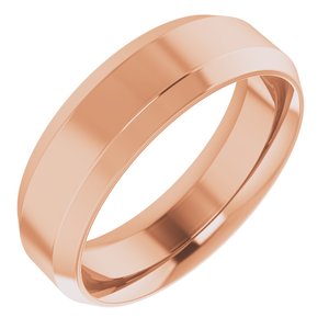 14K Rose 6 mm Beveled-Edge Comfort-Fit Band Size 11 - BN & CO JEWELRY