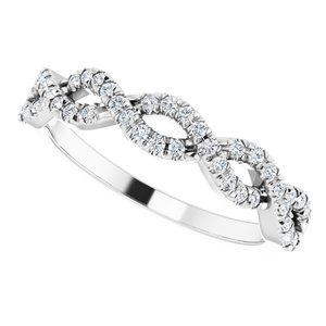 14K White 1/6 CTW Natural Diamond French-Set Anniversary Band - BN & CO JEWELRY