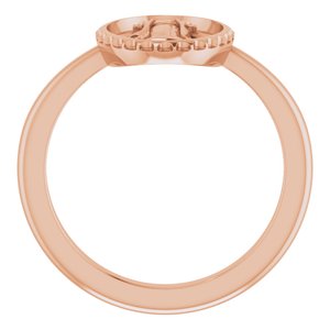 14K Rose Miraculous Medal Ring - BN & CO JEWELRY