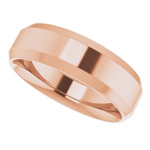 14K Rose 6 mm Beveled-Edge Comfort-Fit Band Size 11 - BN & CO JEWELRY