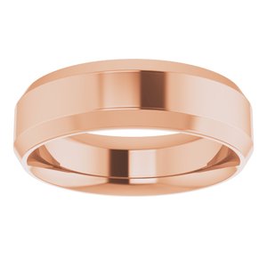 14K Rose 6 mm Beveled-Edge Comfort-Fit Band Size 11 - BN & CO JEWELRY