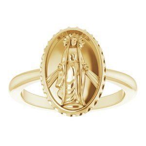 14K Yellow Miraculous Medal Ring - BN & CO JEWELRY