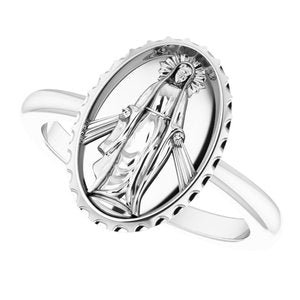 Sterling Silver Miraculous Medal Ring - BN & CO JEWELRY