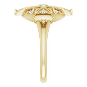 14K Yellow 1/4 CTW Natural Diamond Vintage-Inspired Ring - BN & CO JEWELRY