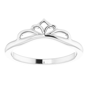 14K White Stackable Crown Ring - BN & CO JEWELRY