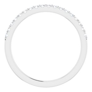 14K White 1/6 CTW Natural Diamond Band for 6x6 mm Cushion Ring - BN & CO JEWELRY