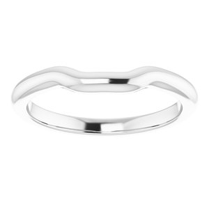 14K White Band for 6x4 mm Emerald Ring - BN & CO JEWELRY