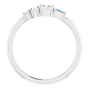 14K White 1/4 CTW Diamond Stackable Geometric Ring - BN & CO JEWELRY