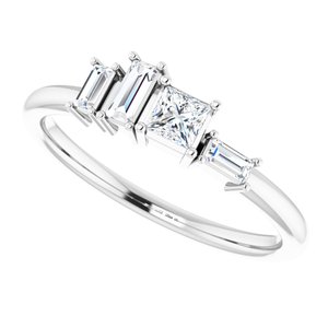 14K White 1/4 CTW Diamond Stackable Geometric Ring - BN & CO JEWELRY