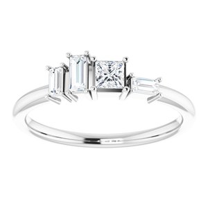 14K White 1/4 CTW Diamond Stackable Geometric Ring - BN & CO JEWELRY