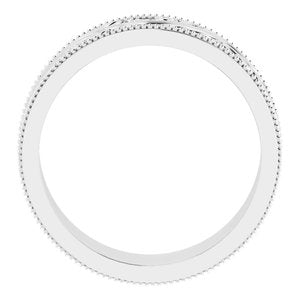 14K White 6 mm Sculptural-Inspired Band with Milgrain Size 7 - BN & CO JEWELRY