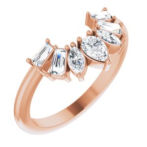 14K Rose 1/2 CTW Natural Diamond Contour Band - BN & CO JEWELRY