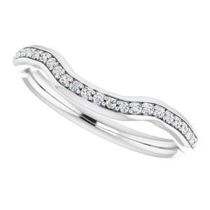 14K White 1/10 CTW Diamond Band for 5.5 mm Round Ring - BN & CO JEWELRY