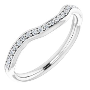 14K White 1/10 CTW Diamond Band for 5.5 mm Round Ring - BN & CO JEWELRY