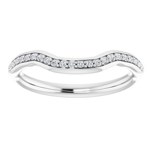 14K White 1/10 CTW Diamond Band for 5.5 mm Round Ring - BN & CO JEWELRY