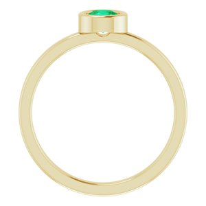 14K Yellow 4.5 mm Natural Emerald Ring - BN & CO JEWELRY