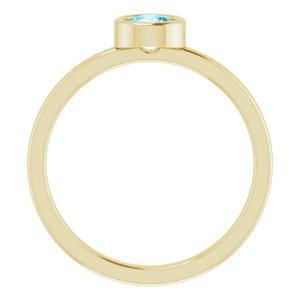 14K Yellow 4.5 mm Natural Blue Zircon Ring - BN & CO JEWELRY