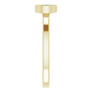 14K Yellow 4.5 mm Natural Blue Zircon Ring - BN & CO JEWELRY