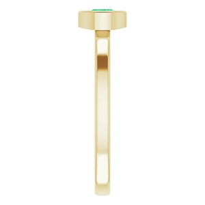 14K Yellow 4.5 mm Natural Emerald Ring - BN & CO JEWELRY