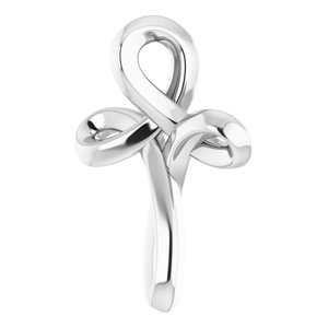 14K White 13.35x10.42 mm Youth Cross Pendant - BN & CO JEWELRY