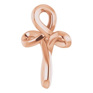 14K Rose 13.35x10.42 mm Youth Cross Pendant - BN & CO JEWELRY